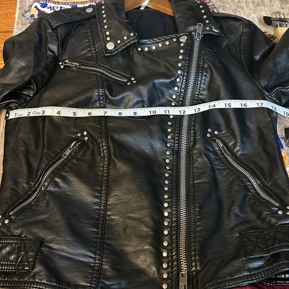 Free People Faux Leather Studded Motorcycle Jacket - Picture 5 of 9